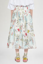 Alghero Print Midi Skirt