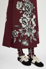 Floral Jacquard A-Line Skirt