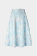 Circle Skirt with Basque Waist and Cloud Print