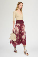 Embroidered Tulle Circle Skirt With Basque