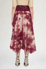 Embroidered Tulle Circle Skirt With Basque