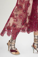 Embroidered Tulle Circle Skirt With Basque
