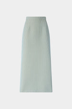Slim-Fit Checked Midi Pencil Skirt with Side Slits