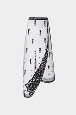 Black Embroidered Wrap Skirt