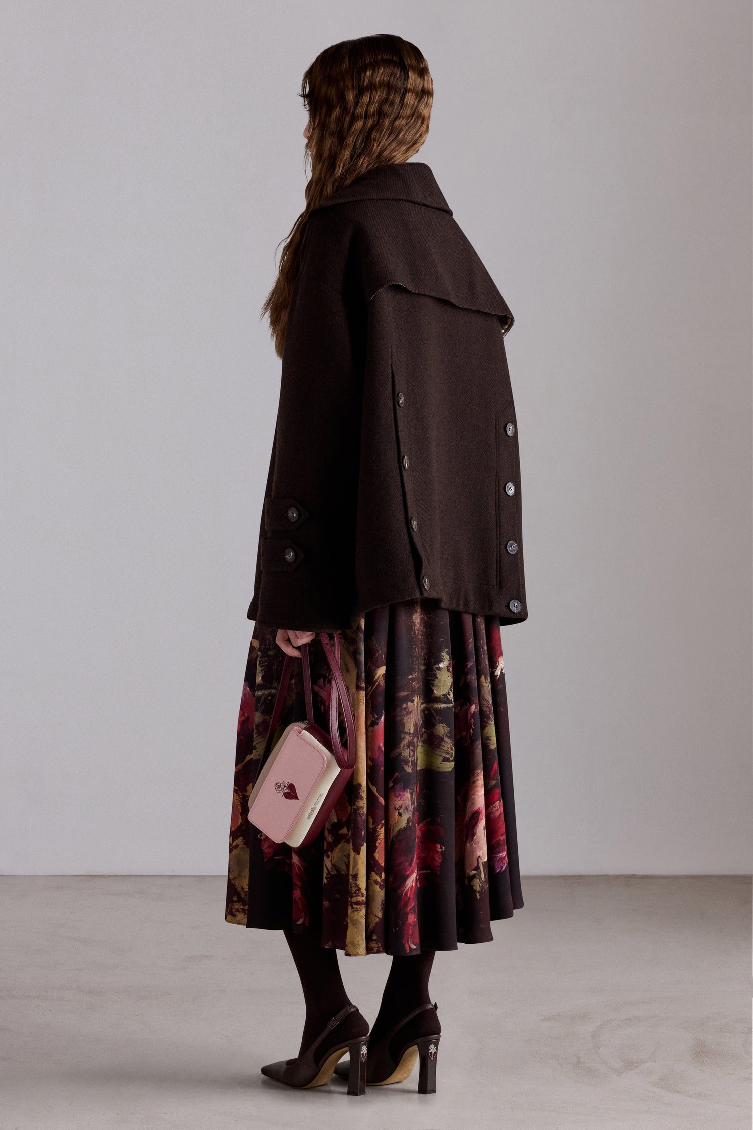 Painterly Floral Silk Skirt