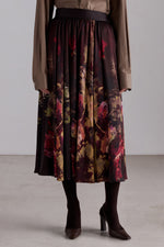 Painterly Floral Silk Skirt