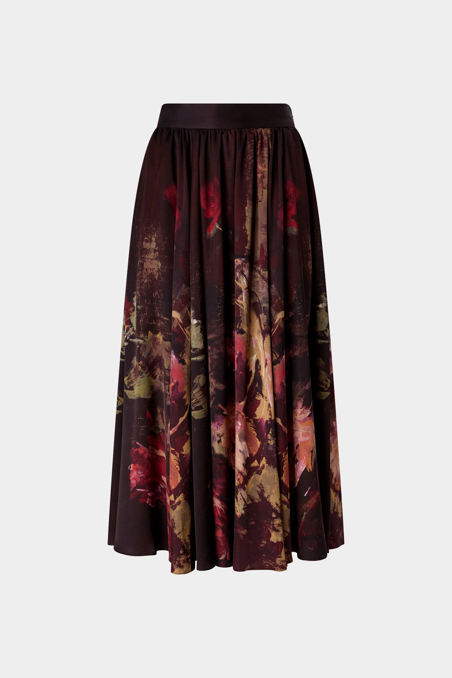 Painterly Floral Silk Skirt