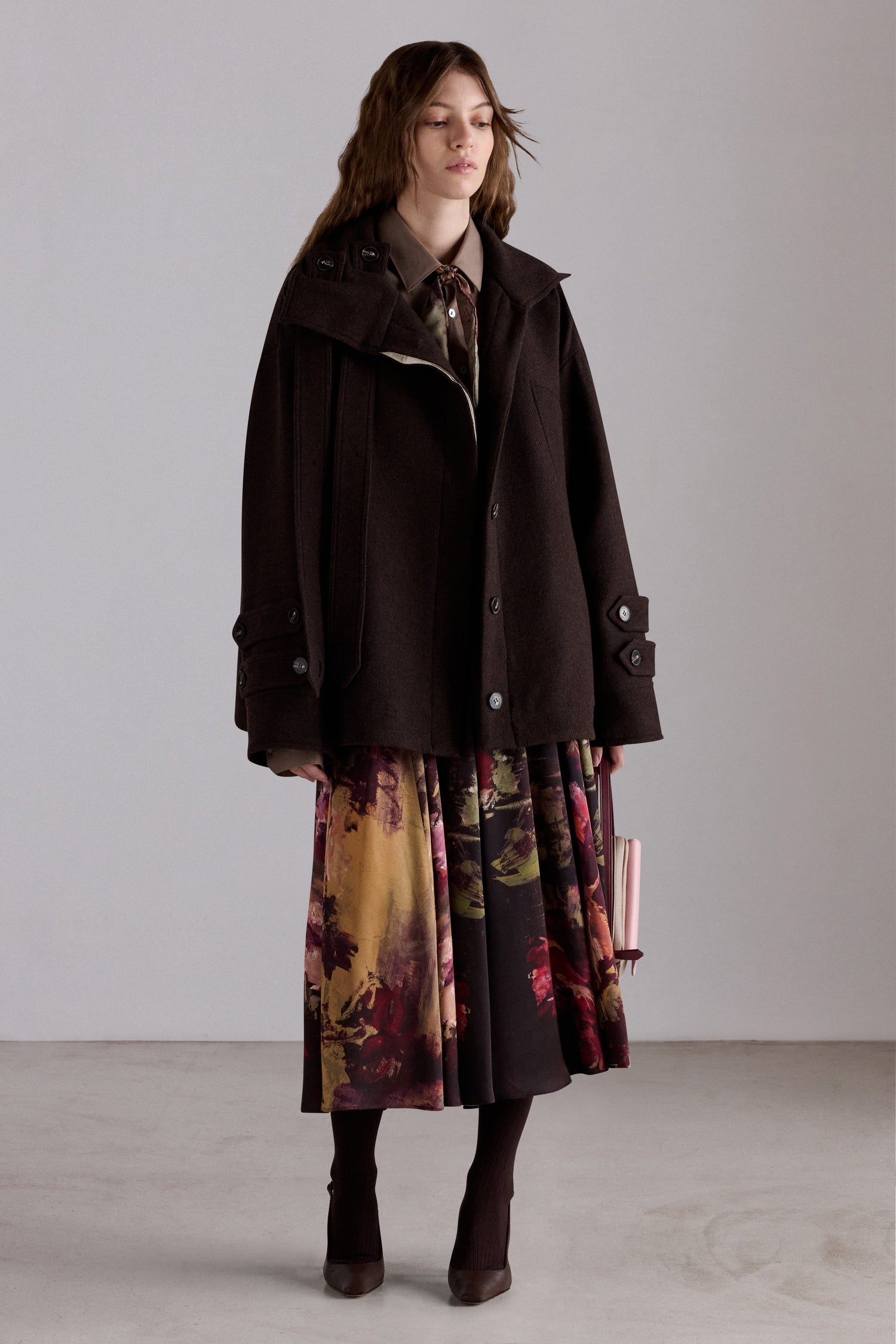Painterly Floral Silk Skirt