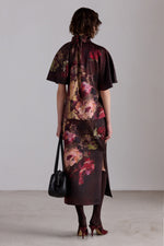 Painterly Rose Column Skirt