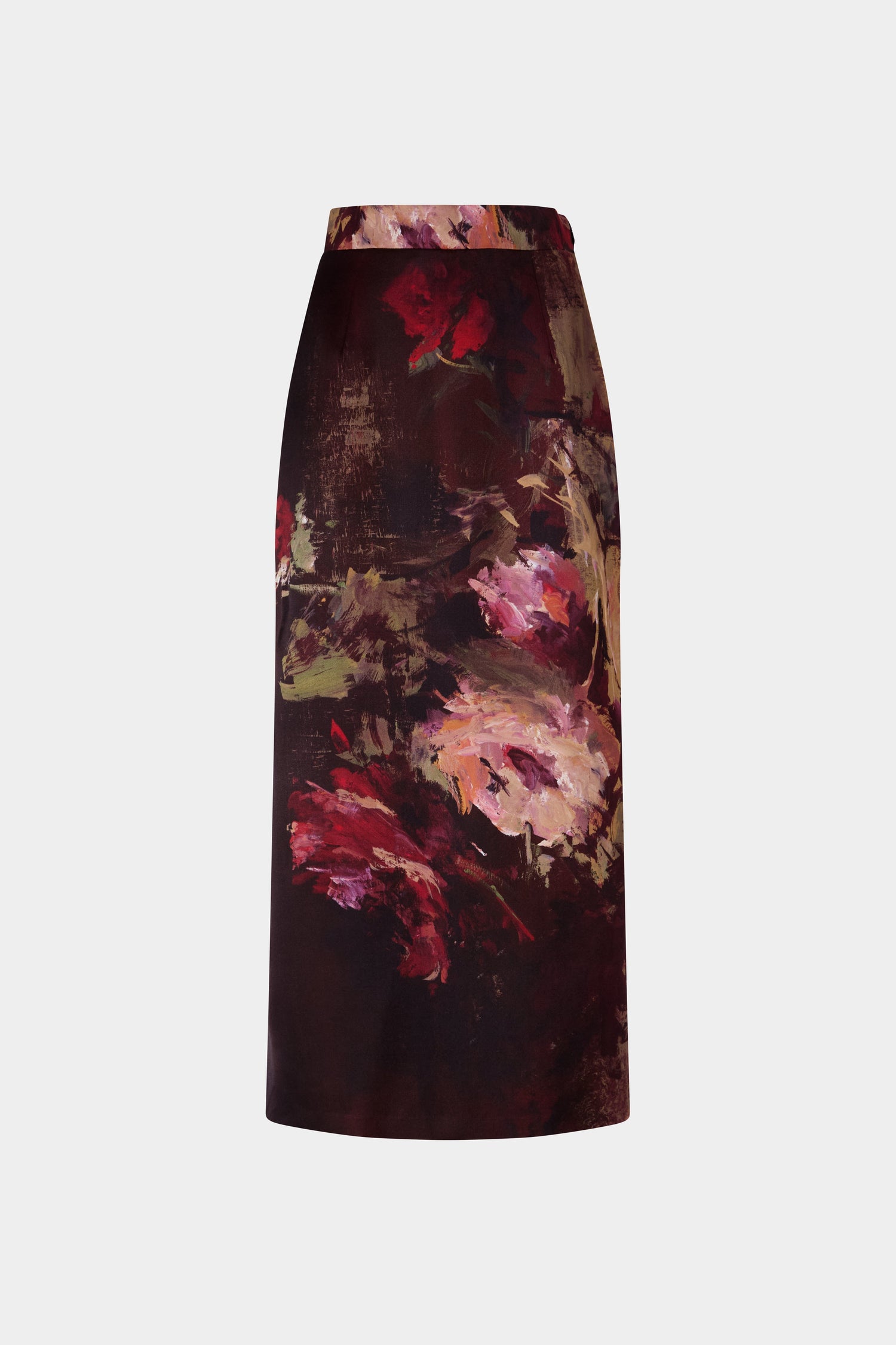 Painterly Rose Column Skirt