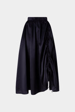 Black Ruched Taffeta Skirt