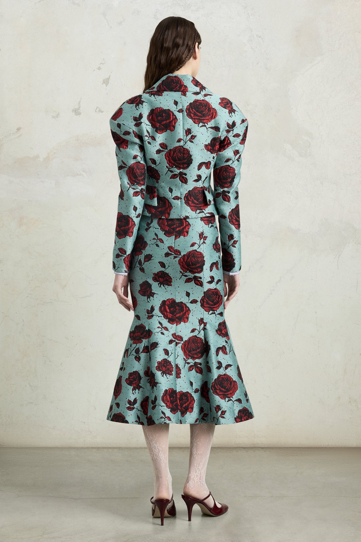 Embossed Rose Jacquard Skirt