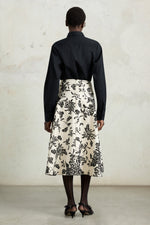 Floral Wallpaper Midi Circle Skirt