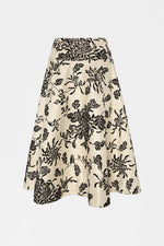 Floral Wallpaper Midi Circle Skirt