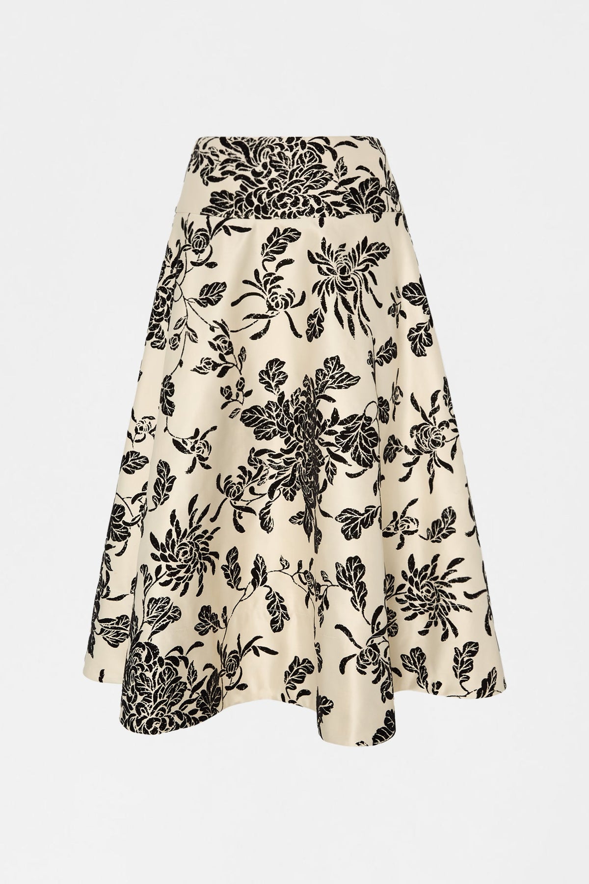 Floral Wallpaper Midi Circle Skirt