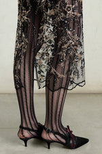 Embroidered Tulle Pencil Skirt