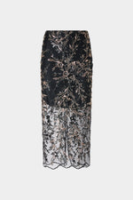 Embroidered Tulle Pencil Skirt