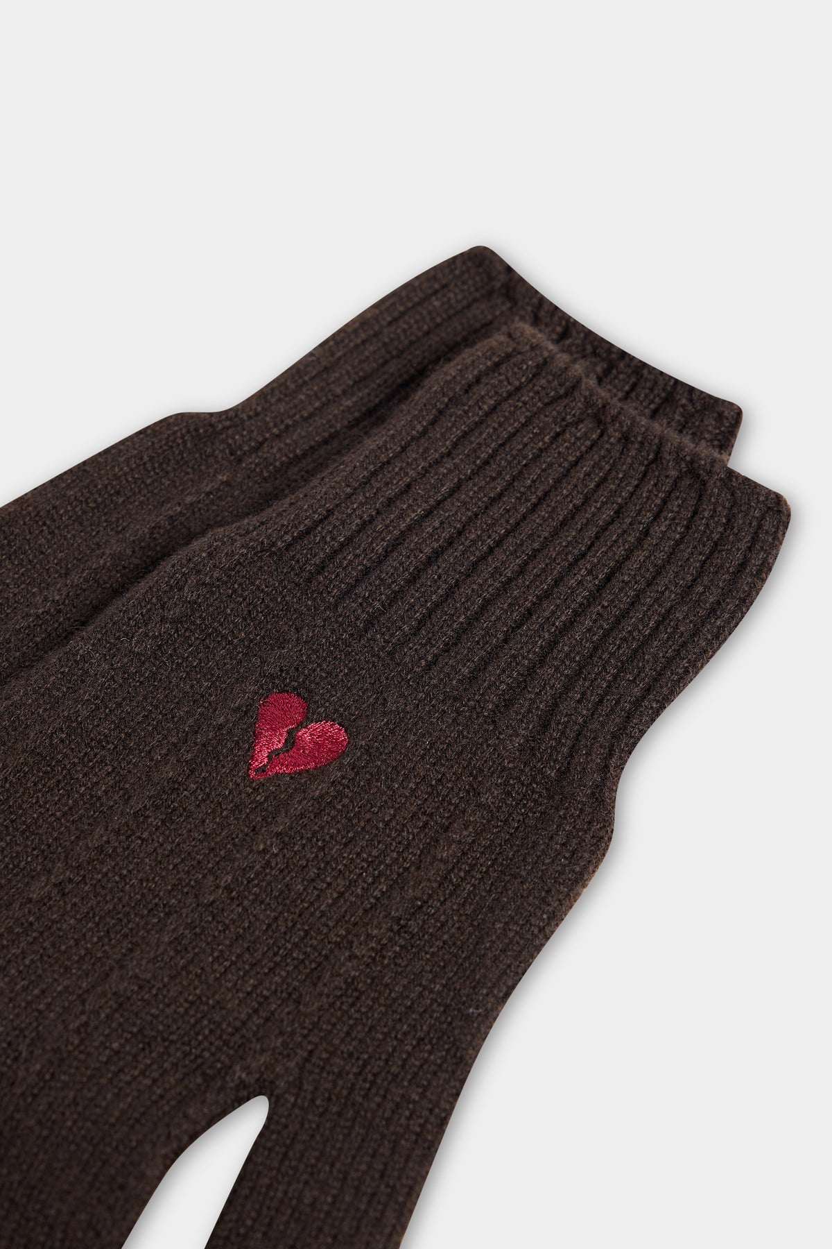 Short Ribbed Knit Gloves