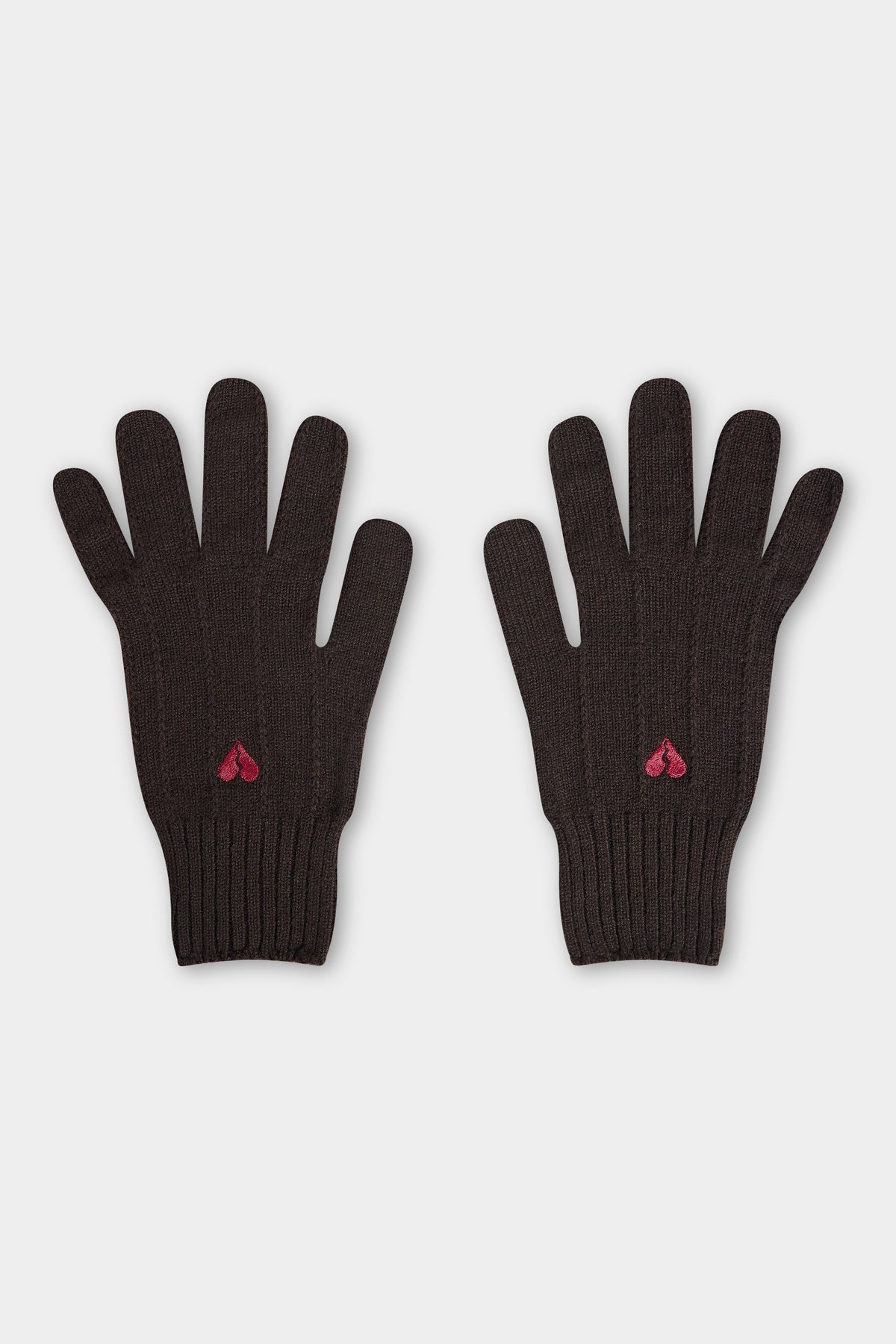 Short Ribbed Knit Gloves