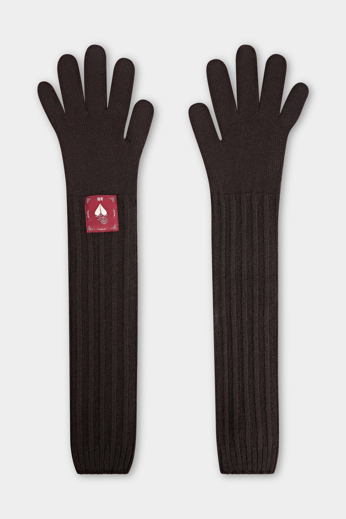Long Ribbed Knit Gloves