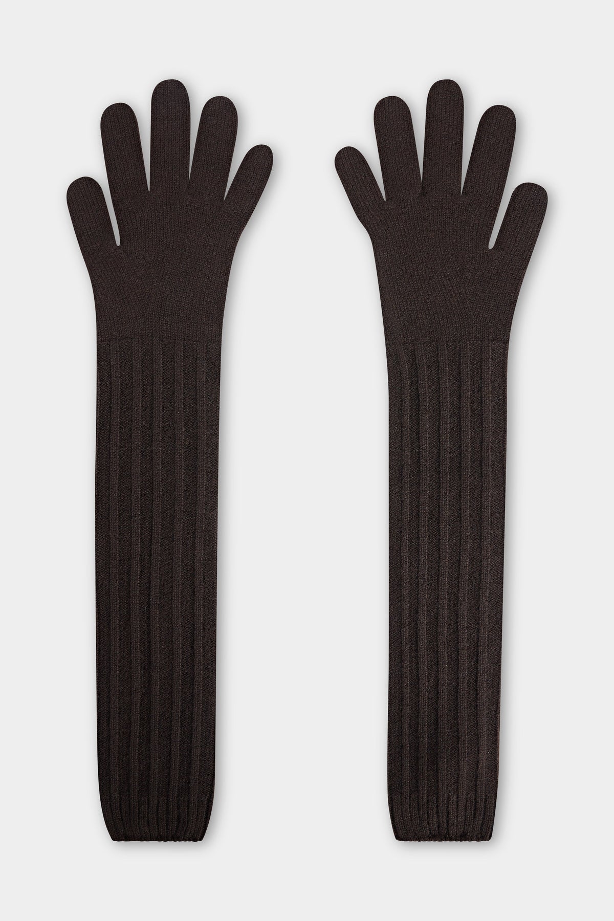Long Ribbed Knit Gloves