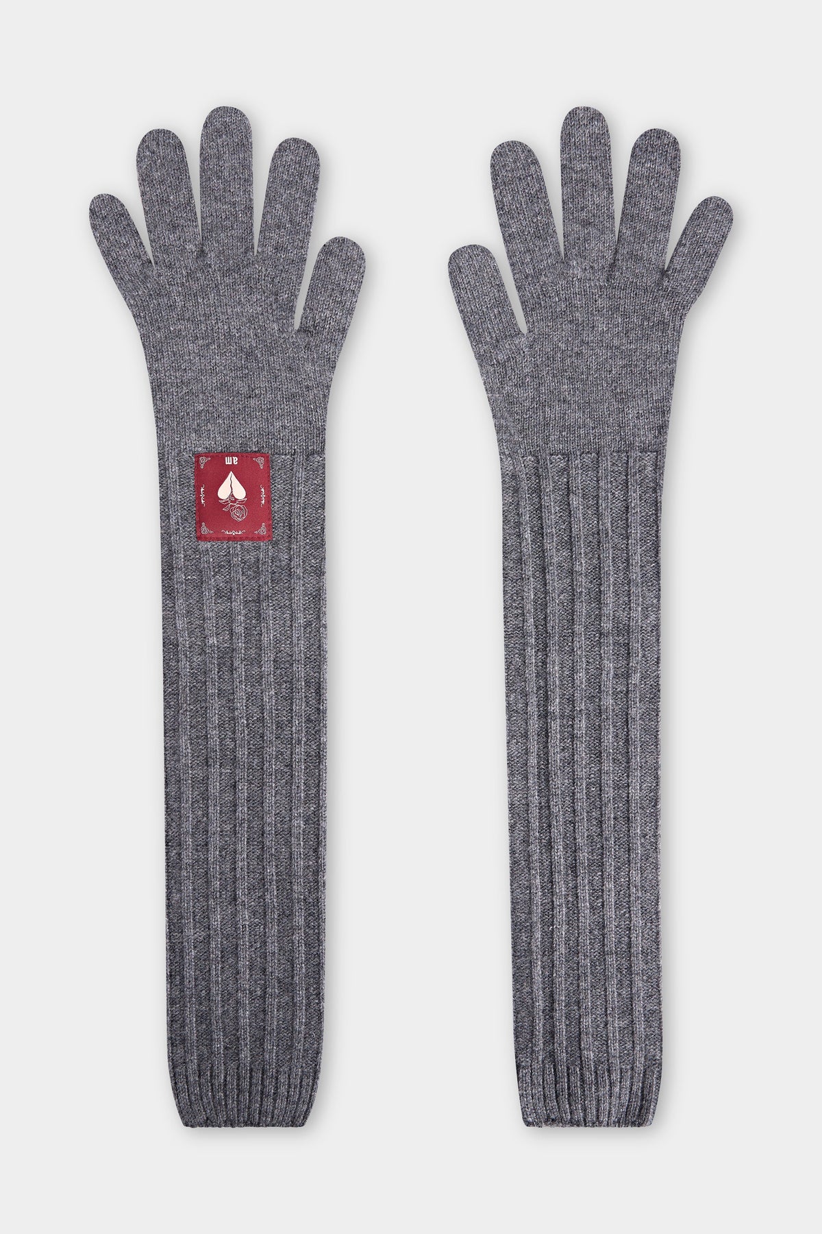 Long Ribbed Knit Gloves
