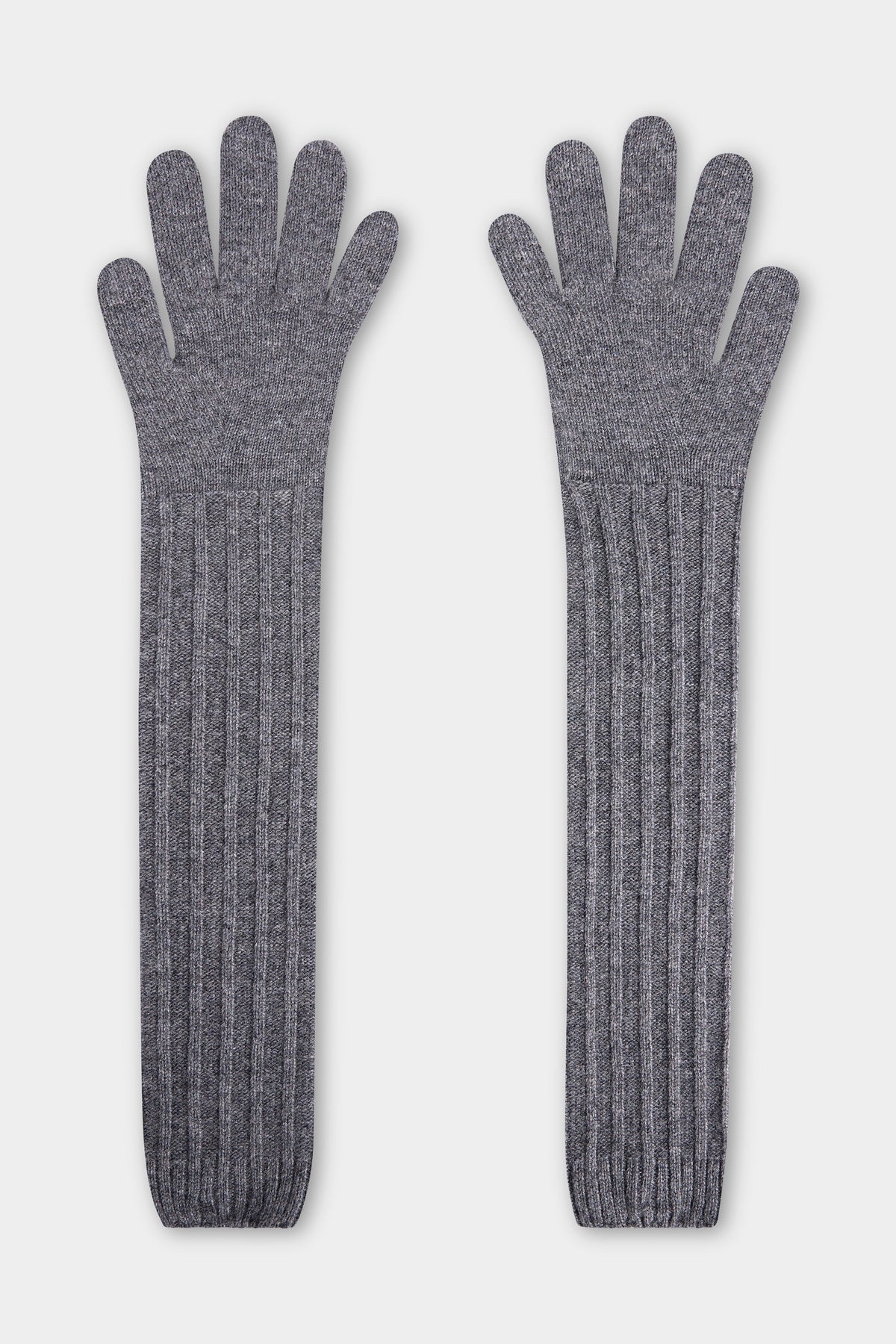 Long Ribbed Knit Gloves