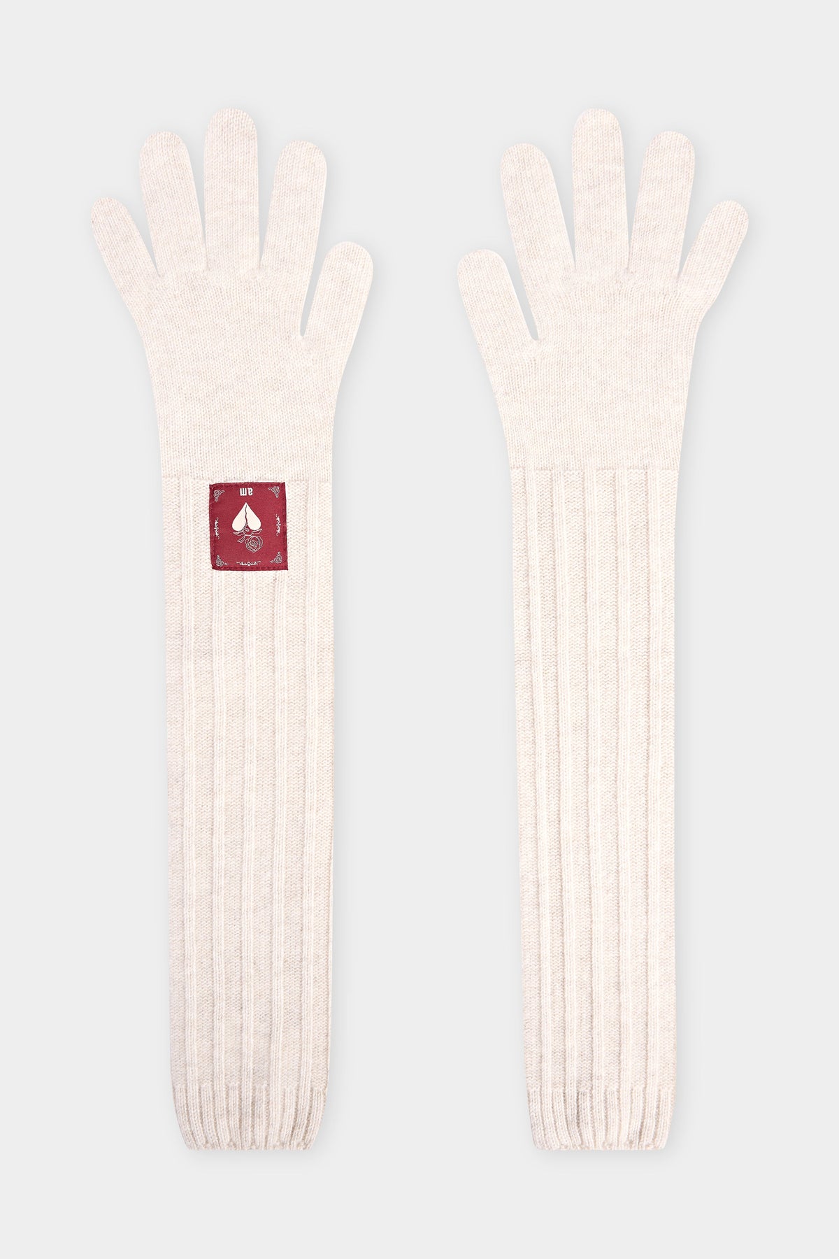 Long Ribbed Knit Gloves