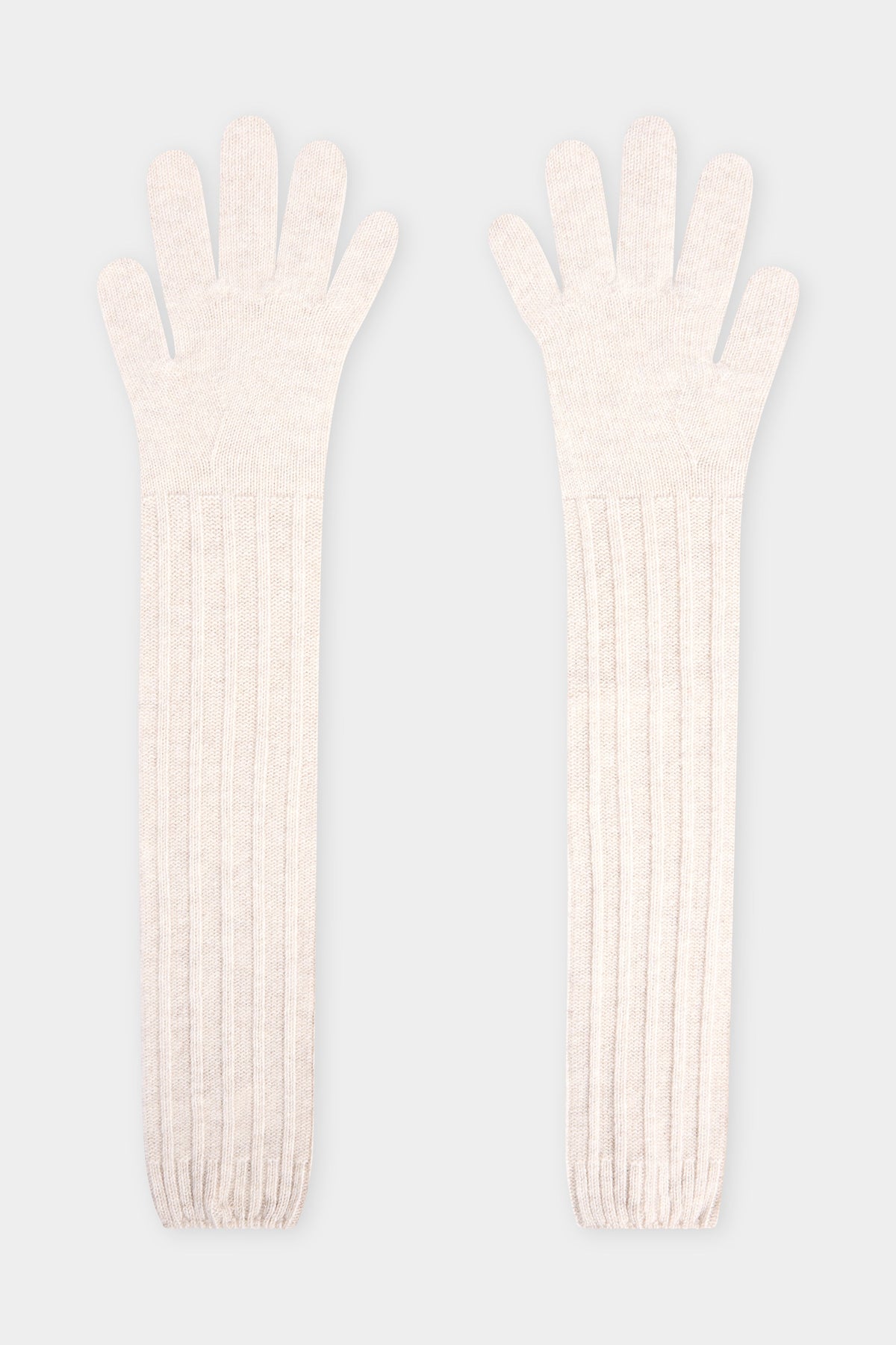 Long Ribbed Knit Gloves