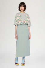 Grey Melange Floral Print T-Shirt