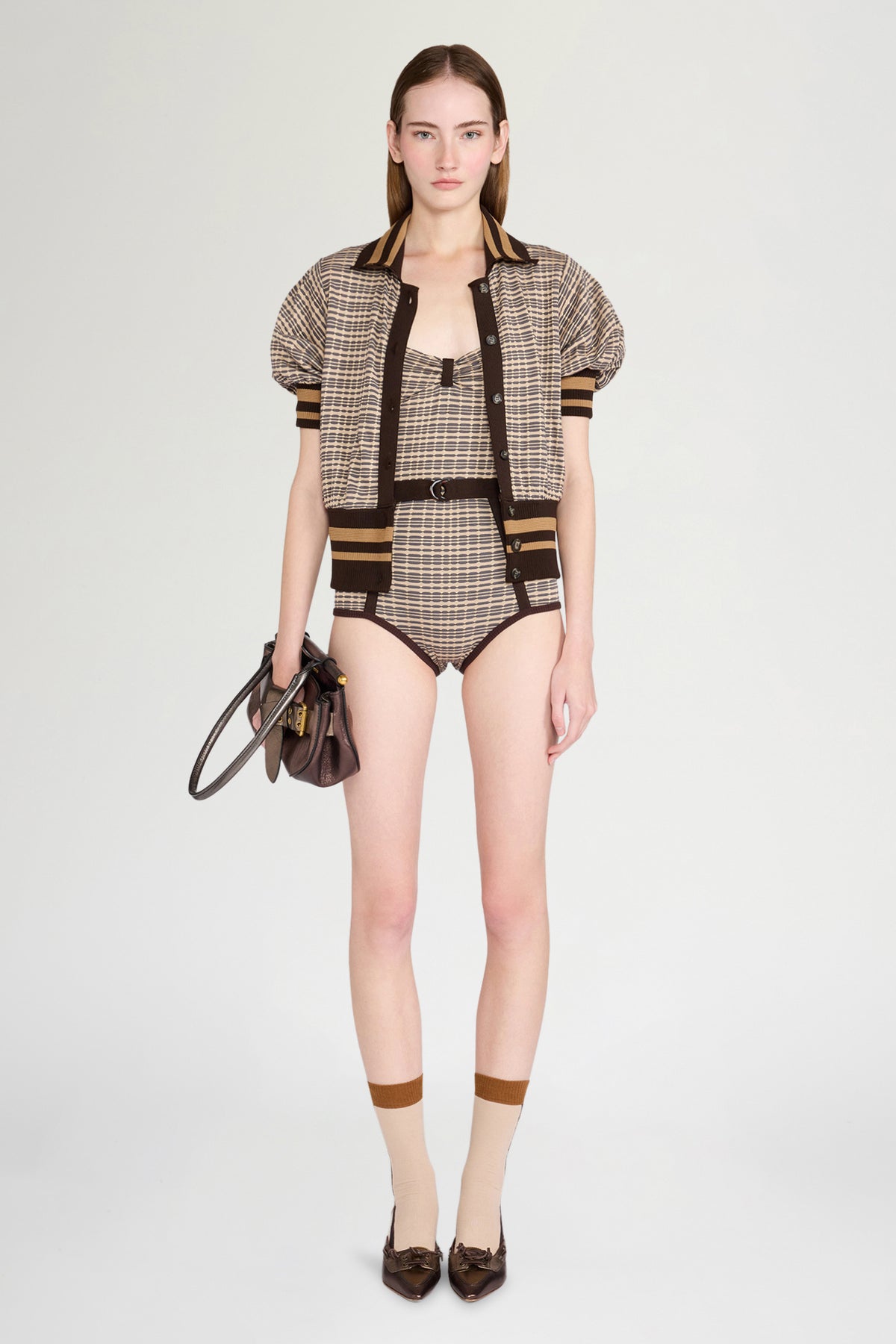 Check Knit Cardigan