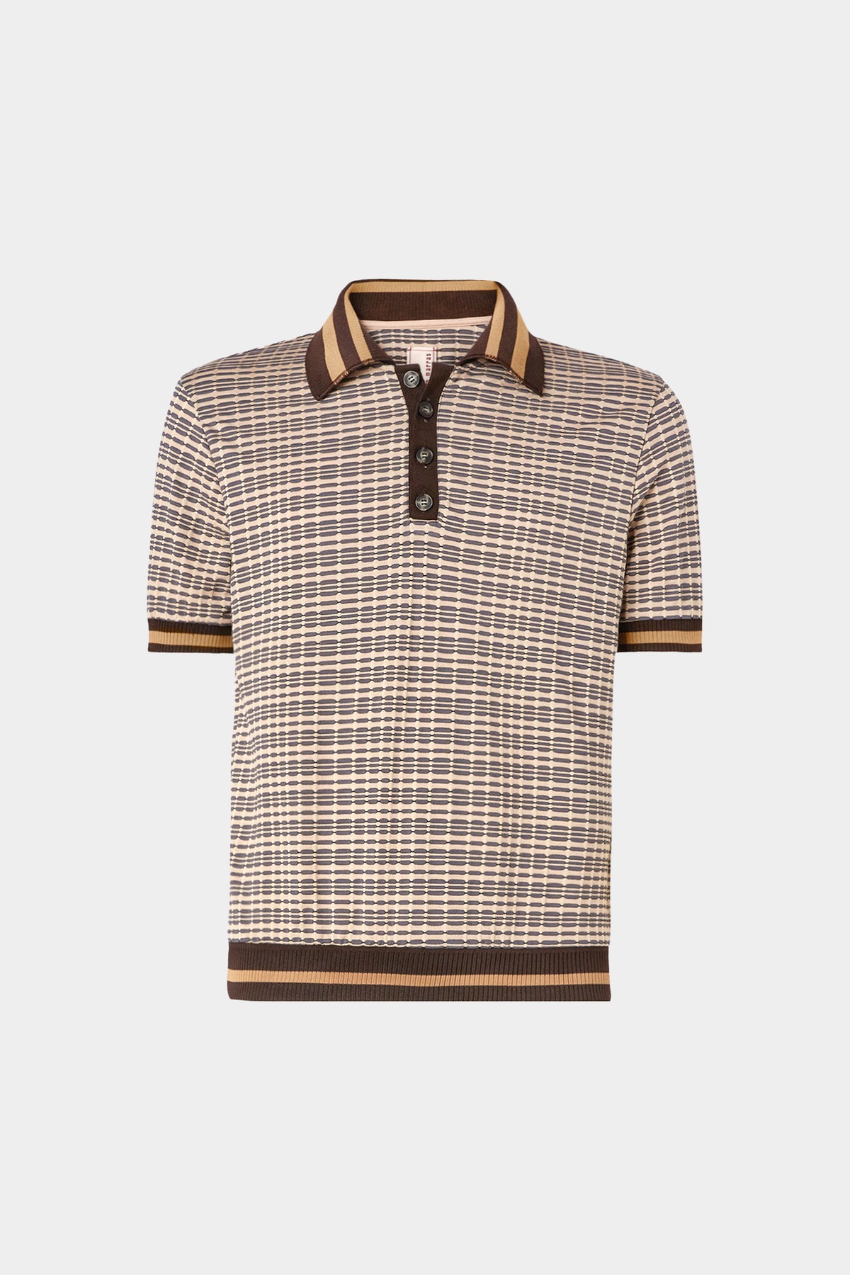 Sky Blue Geometric Knit Polo