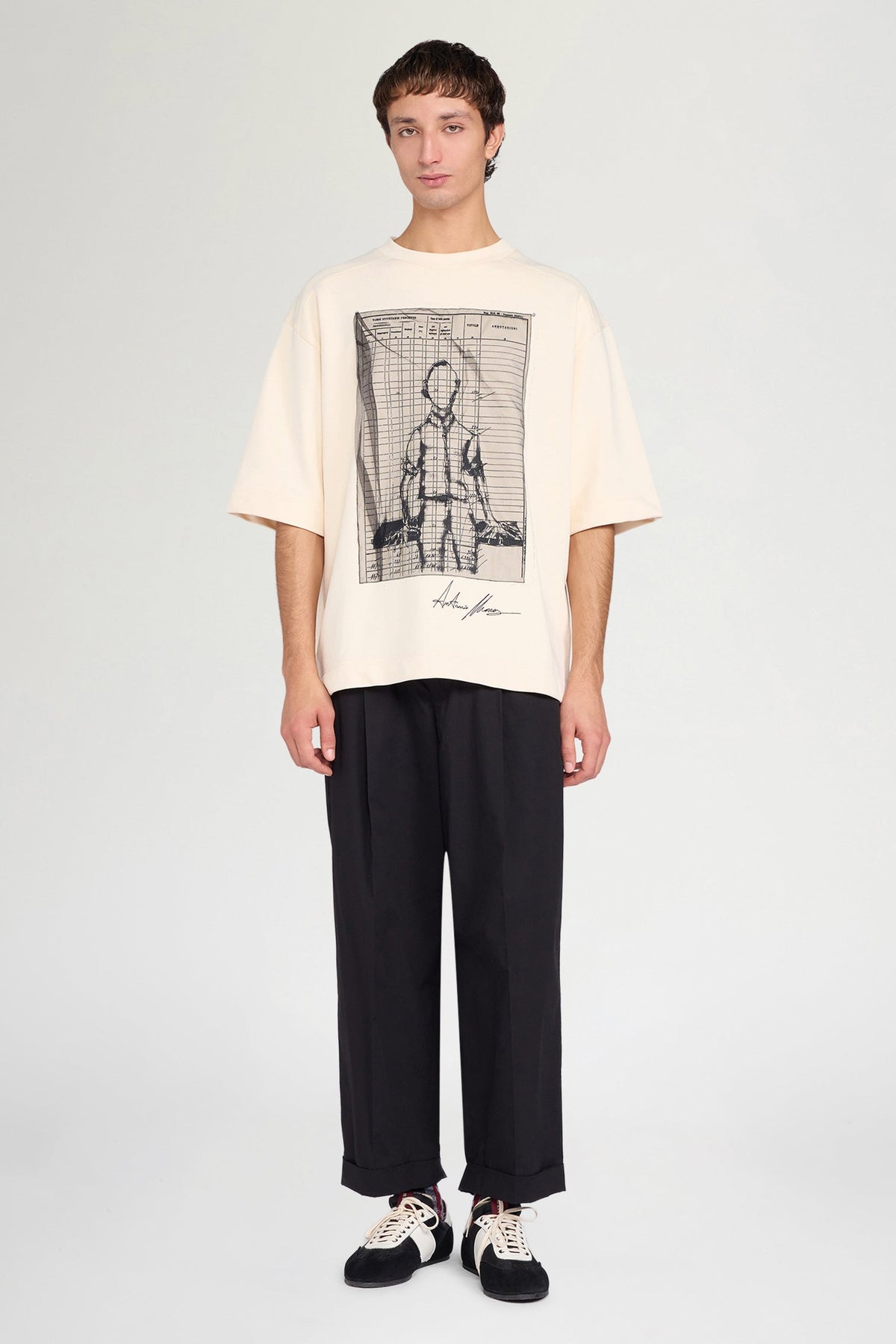 Ecru Graphic Oversized T-Shirt