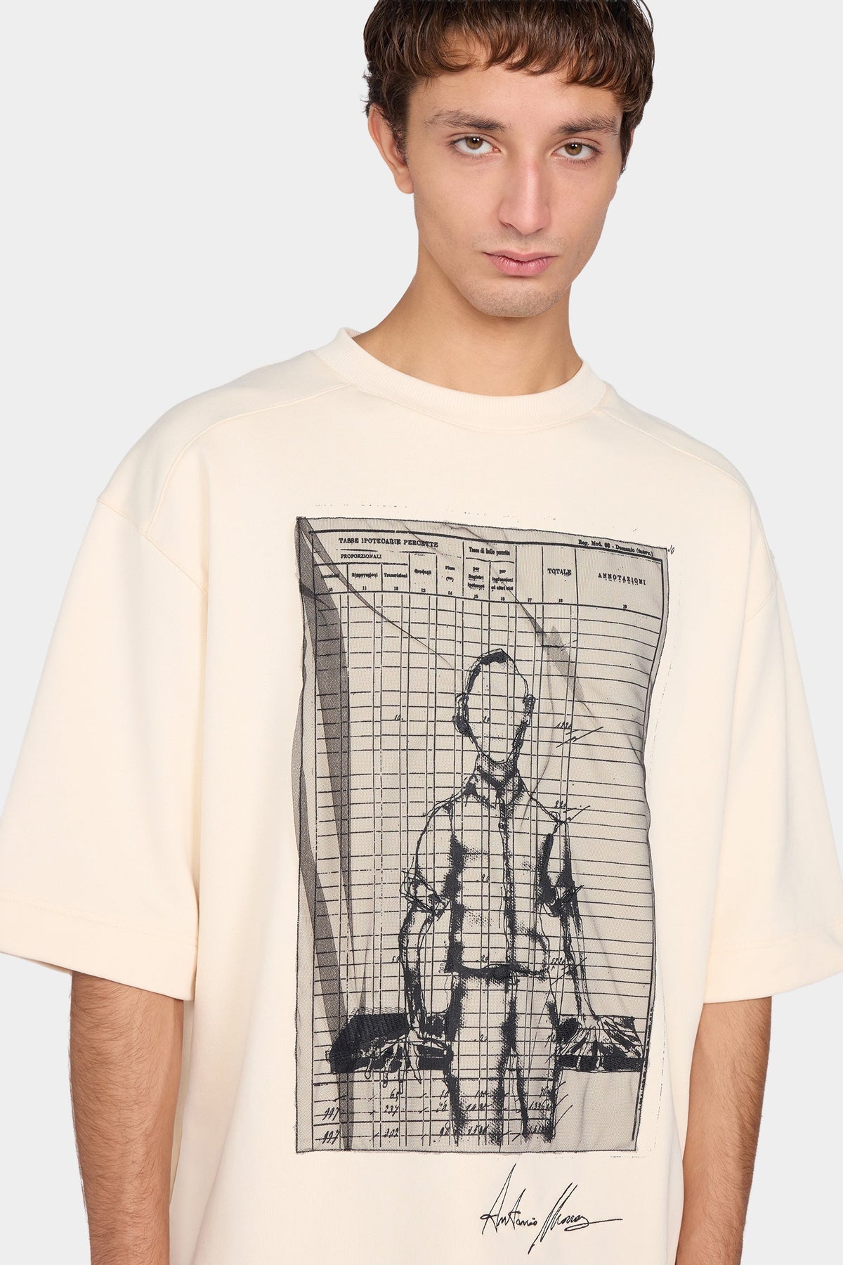 Ecru Graphic Oversized T-Shirt