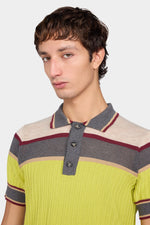 Multicolor Striped Knit Polo