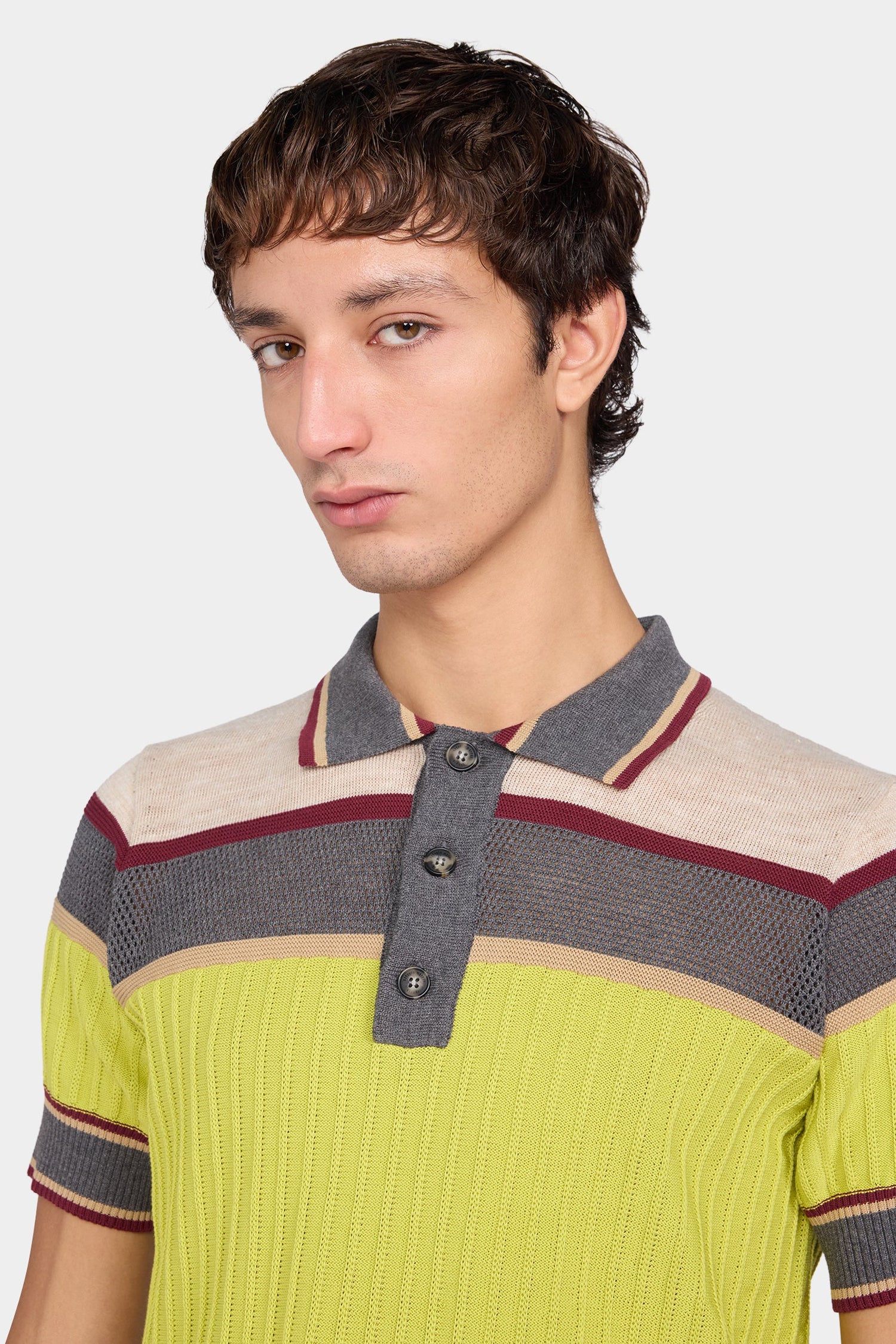 Multicolor Striped Knit Polo