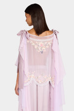 Lilac Embroidered Draped Top