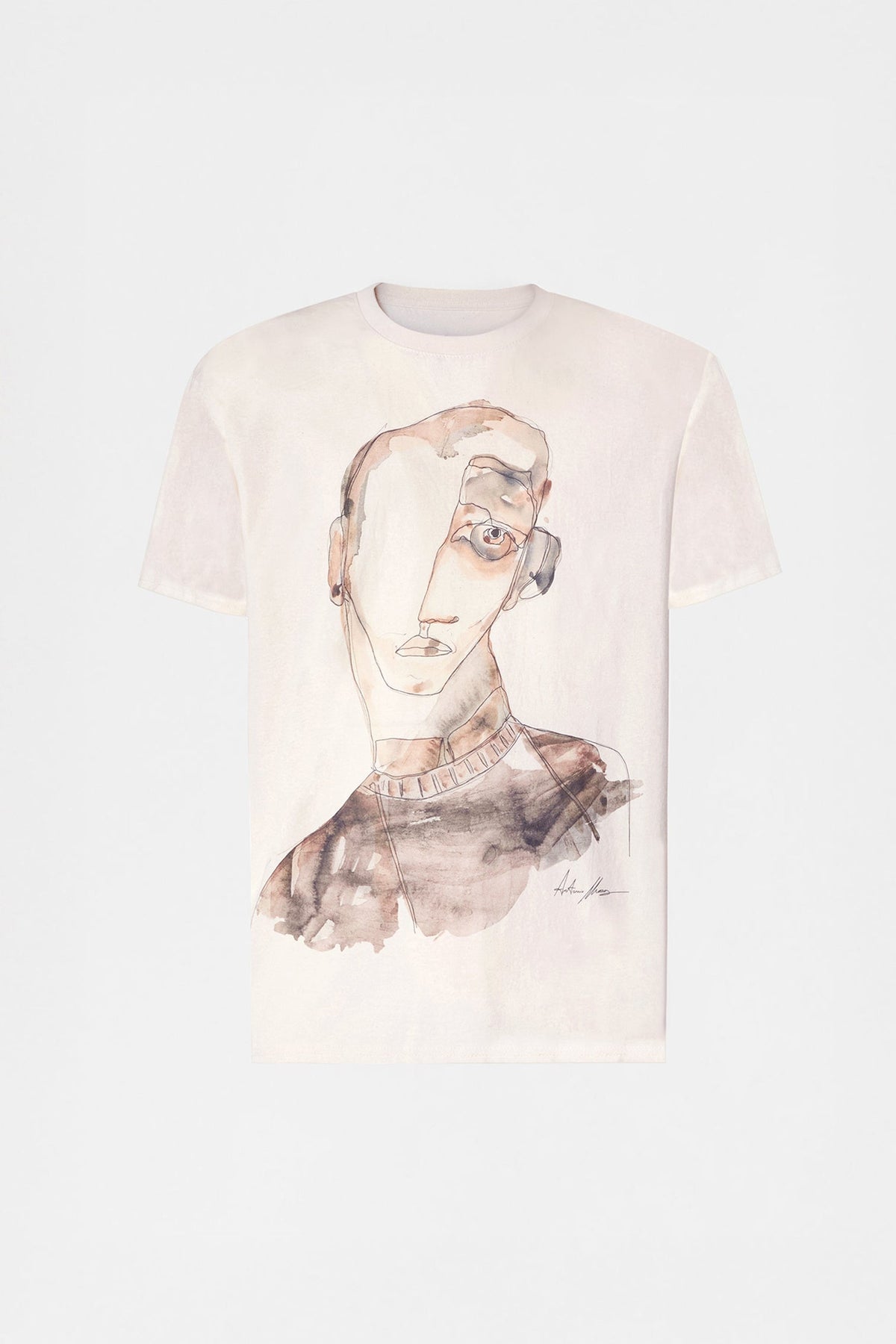 Ivory Portrait Print T-shirt