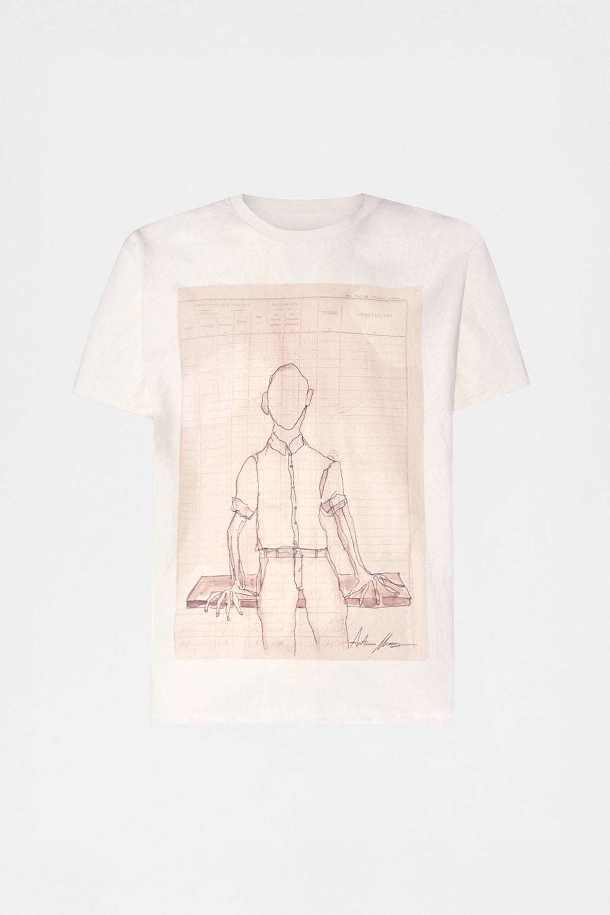 Ivory Sketch Print T-shirt