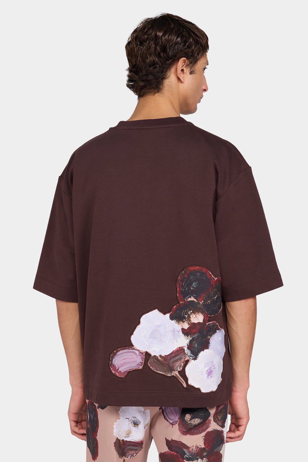 Oversized Brown Floral T-Shirt