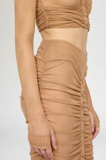 Beige Stretch Lace Crop Top