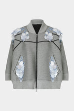 Grey Sequin Floral Sweatshirt