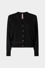 Black Cashmere V-Neck Cardigan