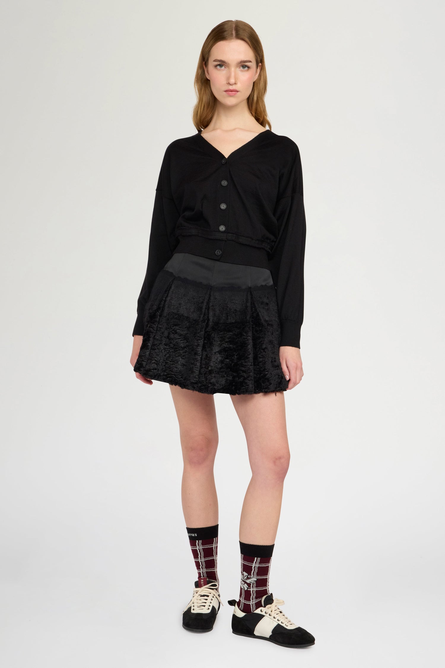 Black Cashmere V-Neck Cardigan