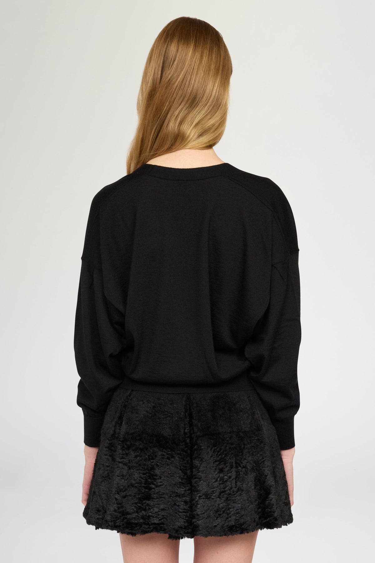 Black Cashmere V-Neck Cardigan