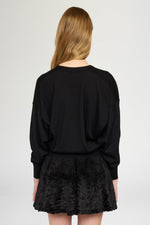 Black Cashmere V-Neck Cardigan