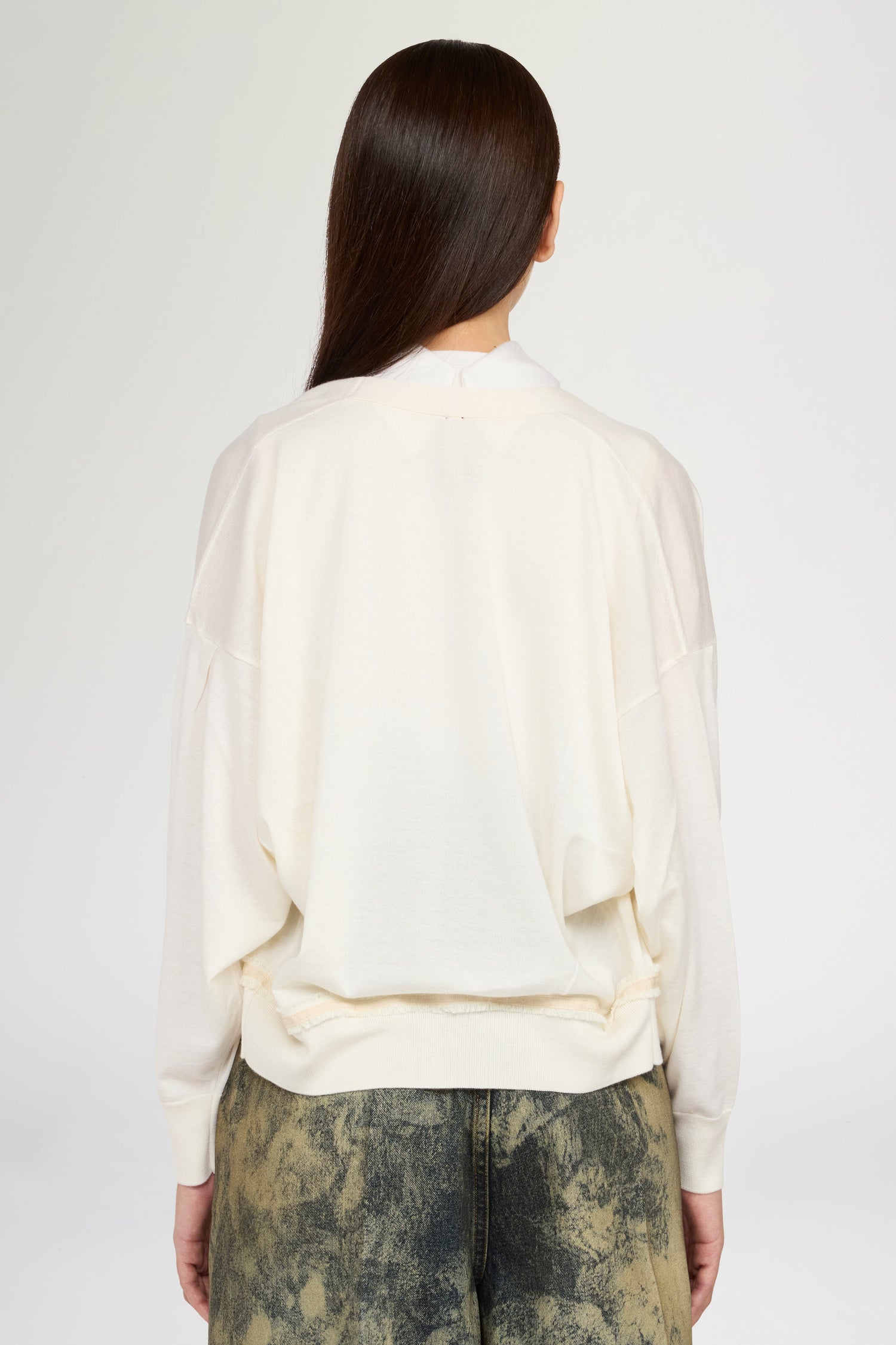 Ivory Cashmere V-neck Cardigan