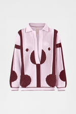 Lilac Burgundy Knit Polo