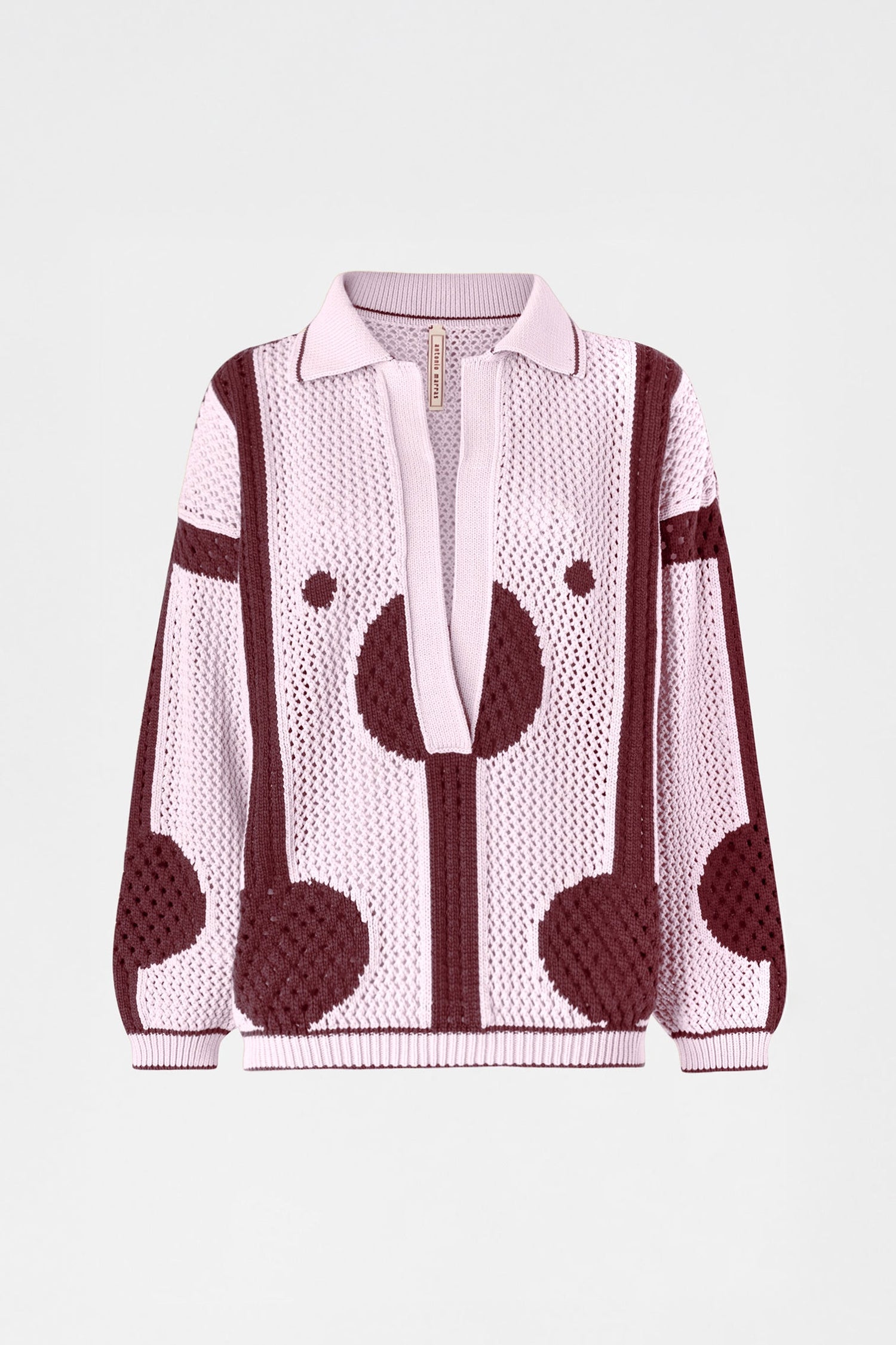 Lilac Burgundy Knit Polo