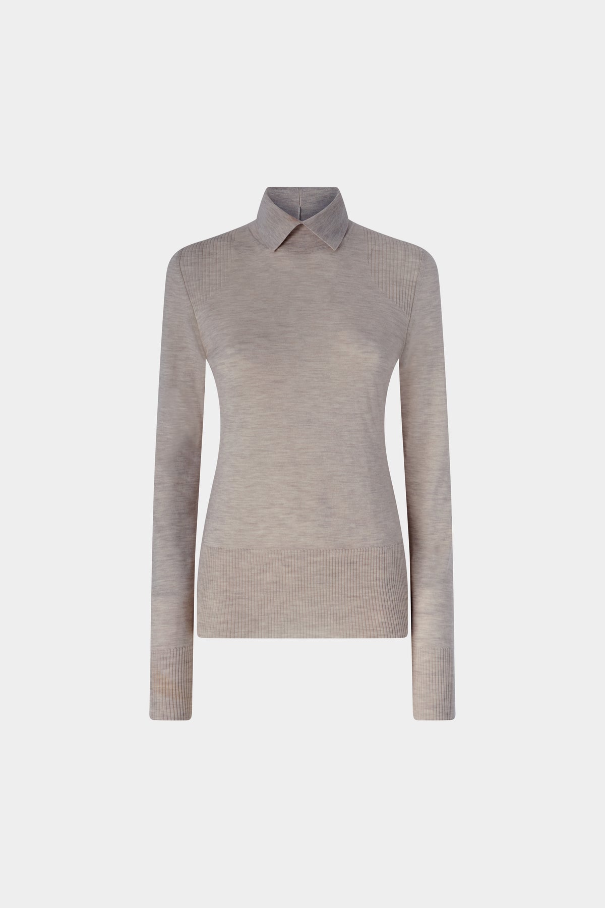 Layered Collar Cashmere Turtleneck